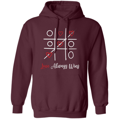 Love Always Wins, Love Gomoku, Valentine Gomoku, Valentine Game Pullover Hoodie