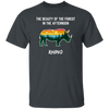 The Beauty Of Forest In The Afternoon Is Rhino, Retro Rhino Unisex T-Shirt