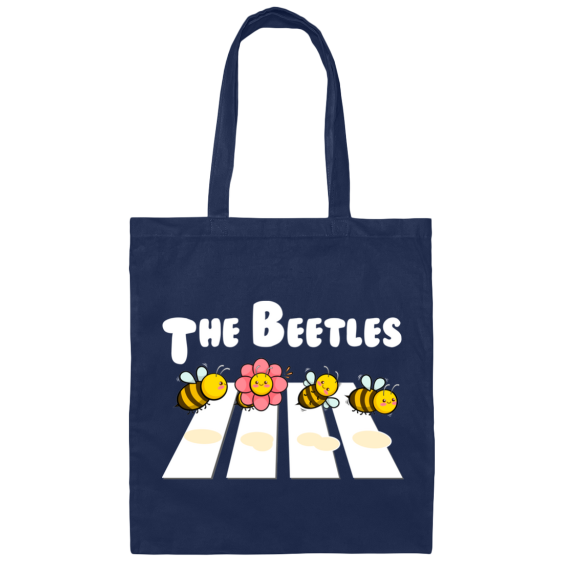 The Beetles, Four Bees Cross The Road, Cute Bees Canvas Tote Bag
