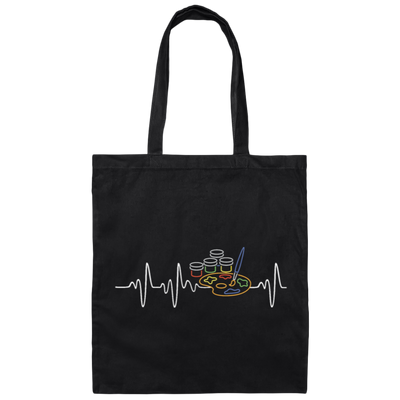 Retro Artist heartbeat, Creativity Gift Idea Canvas Tote Bag