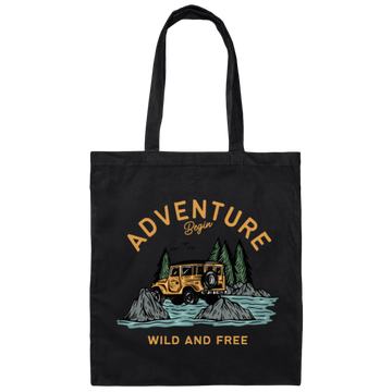 Love To Adventure, Begin To Adventure, Wild And Free, Mountain And Sea Canvas Tote Bag