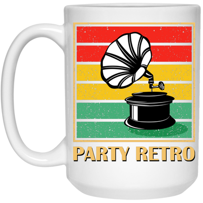 Retro Grammophone, Party Retro, Retro Music White Mug