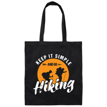 Hiking And Outdoors Gift, Retro Hiker Couple Canvas Tote Bag