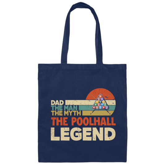 Dad The Man The Myth The Poolhall Legend, Retro Gift For Dad Canvas Tote Bag