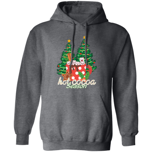 Hot Cocoa Season, Cute Cocoa Cup, Cute Mashmallow, Merry Christmas, Trendy Christmas Pullover Hoodie