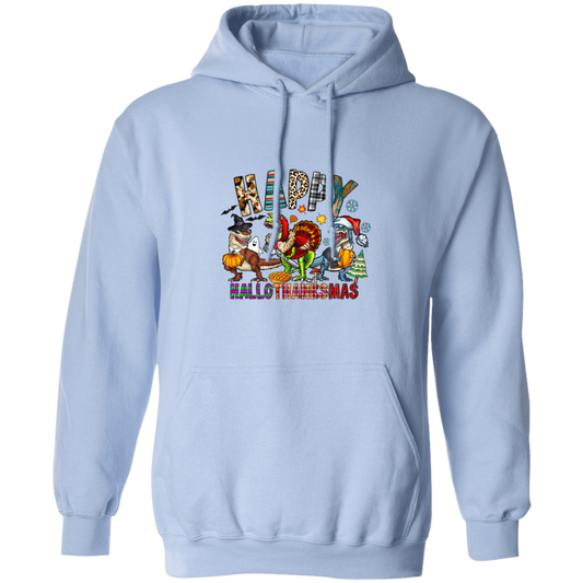 Happy Hallo-Thanks-Mas, Halloween Thanks Giving Christmas, Big Party Pullover Hoodie