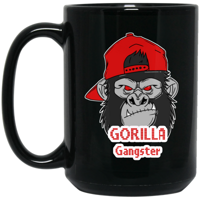 Gorilla Gangster, Best Gorilla, Cool Gorilla, Funny Gangster Gorilla Black Mug