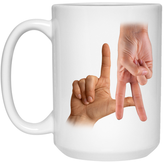 LA Sign, Hand Sign, Los Angeles Hand Sign, Love American White Mug