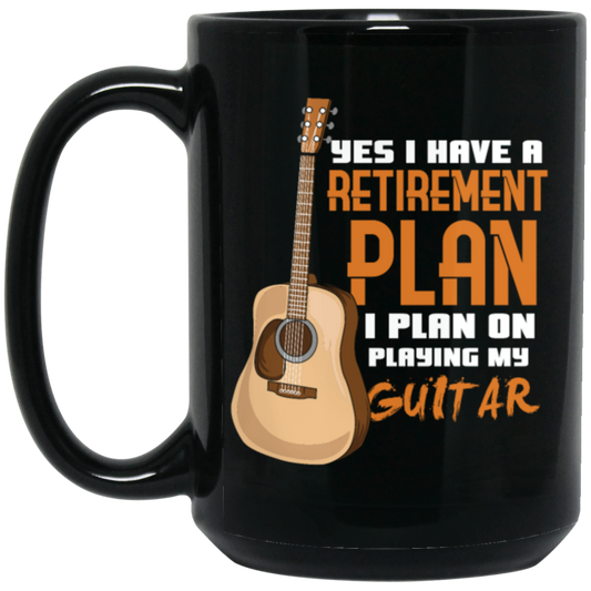 Guitar Player Gift Funny Retirement Plan Funny Guitarist Bass Guitar Black Mug