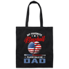 My Favorite Baseball Player Calls Me Dad, American Baseball, Father's Day Gift Canvas Tote Bag