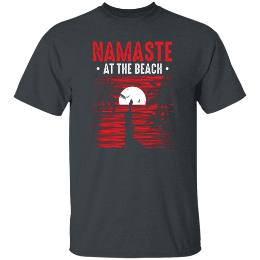 Namaste At The Beach, Retro Yoga, Yoga On Seaside Unisex T-Shirt