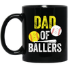 Funny Baseball, Dad Of Ballers Trending, Softball Lover Gift, Sport Player Black Mug