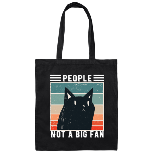 Funny People Not a Big Fan Cat Social Distance Canvas Tote Bag
