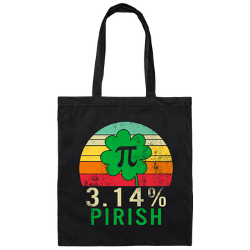 Funny Pi Day 3.14, Pirish Vintage Irish Canvas Tote Bag