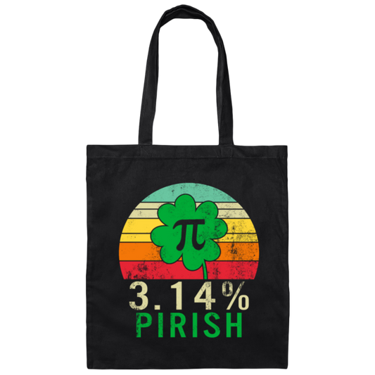 Funny Pi Day Shirt 3.14_ Pirish Vintage Irish Canvas Tote Bag