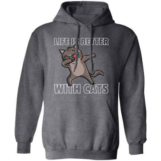 Dabbing Cat Lover, Dance Funny Dab, Life Is Better With Cats, Love Cat Pullover Hoodie