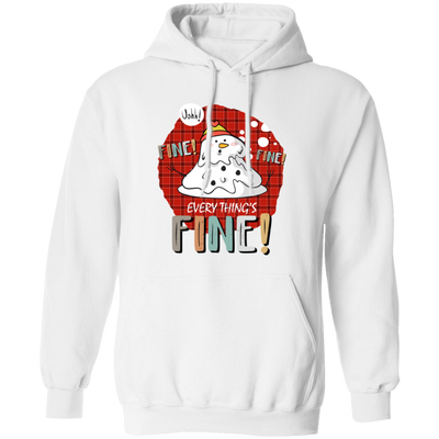 It's Fine, Everythings Fine, Melting Snowman, Plaid Xmas, Merry Christmas, Trendy Christmas Pullover Hoodie