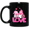 Gnome Couple, Cute Couple, Pink Gnome, Love Couple, Valentine's Day, Trendy Valentine Black Mug