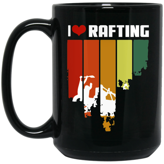 I Love Rafting Hipster Edition, Fantastic Rafting, Rafting Hipster, Best Rafting Gift Black Mug