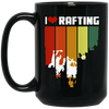 I Love Rafting Hipster Edition, Fantastic Rafting, Rafting Hipster, Best Rafting Gift Black Mug