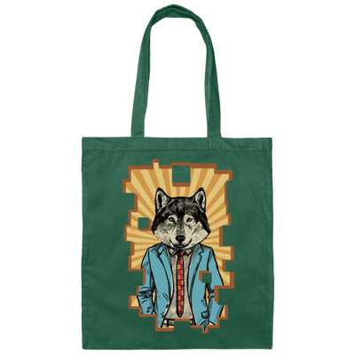 Wolf Hipster Animal Retro Wolf Herd Vintage Cool Canvas Tote Bag