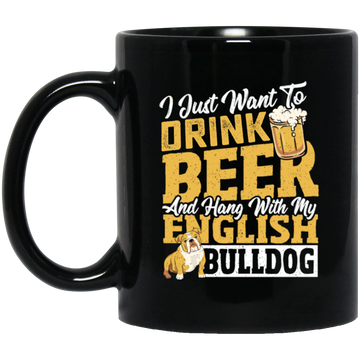 Love Bulldog, Love Beer, Love To Drink Beer, Best Of Beer  Lover Gift Black Mug