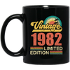 Hawaii 1982 Gift, Vintage 1982 Limited Gift, Retro 1982, Tropical Style Black Mug