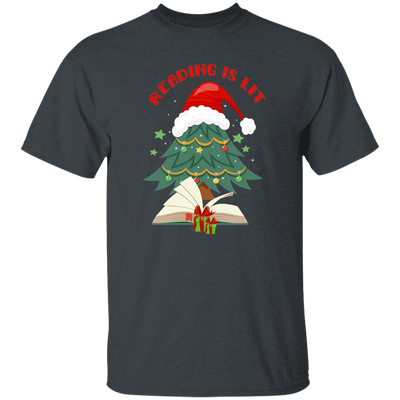 Reading Is Lit, Christmas Tree, Christmas Book, Merry Christmas, Trendy Christmas Unisex T-Shirt