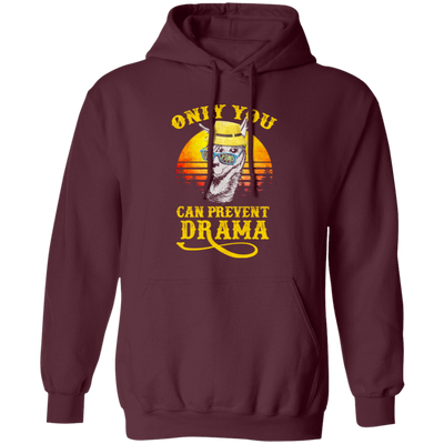 Llama Camping, Only You Can Prevent Drama, Love Llama, Best Retro Pullover Hoodie