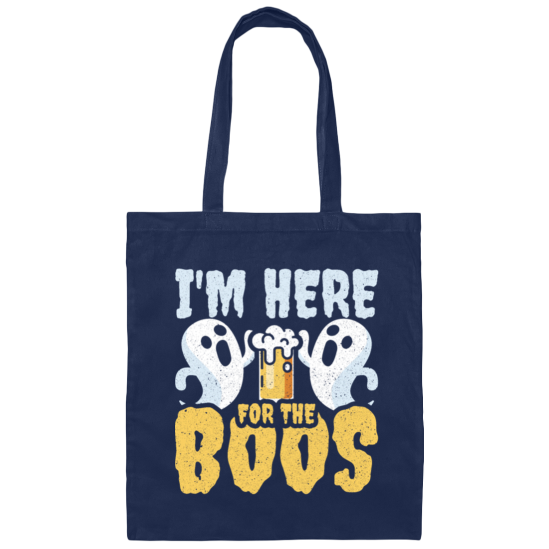Funny Halloween, I'm Here For The Boos Beer Me Canvas Tote Bag