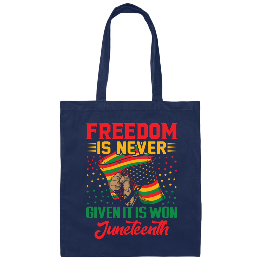 Freedom Is Never Given It Is Won Juneteenth, Black Matter Canvas Tote Bag