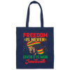 Freedom Is Never Given It Is Won Juneteenth, Black Matter Canvas Tote Bag