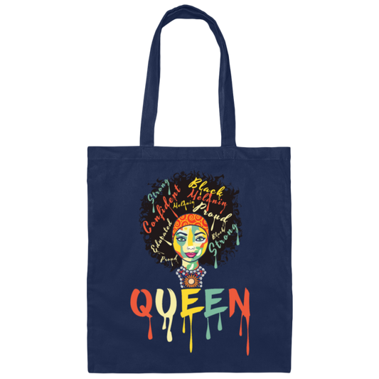 Black Girl Lover I Am Queen Pride Black History Month Canvas Tote Bag