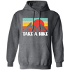 Sunset Two Mountain, Take A Hike Retro, Vintage Climbing, Vintage Style Pullover Hoodie