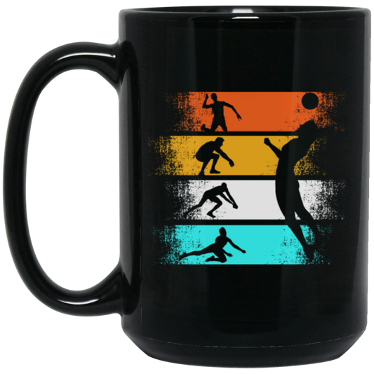 Retro Volleyball, Player Volleyball, Vintage The Ball, Volleyball Player Lover Black Mug