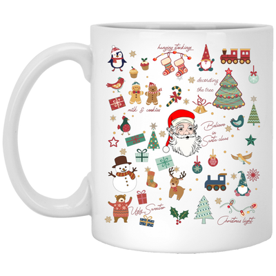 Love Noel, Funny Santa, Merry Christmas, Santa Claus White Mug