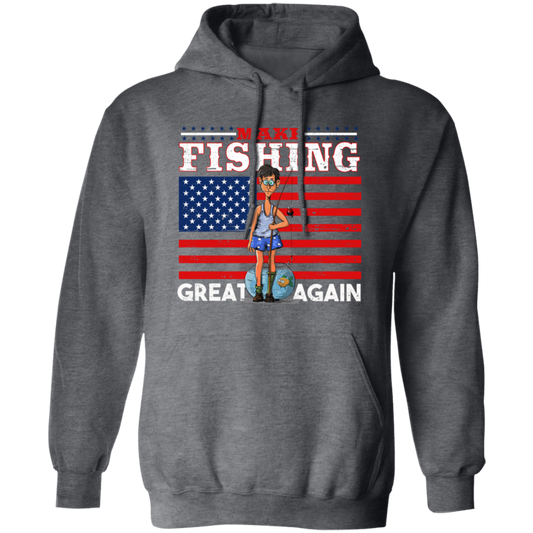 Make Fishing Great Again, American Flag, Love To Fishing, Best Fishing Pullover Hoodie