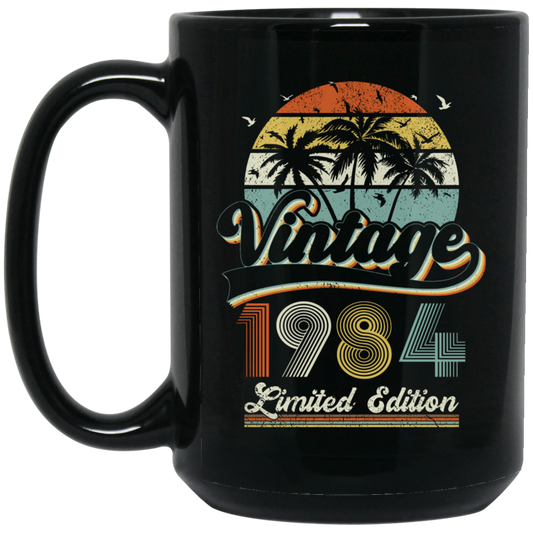 Vintage 1984, Birthday 1984, Retro Birthday, Limited Edition Black Mug