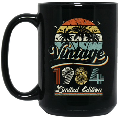 Vintage 1984, Birthday 1984, Retro Birthday, Limited Edition Black Mug