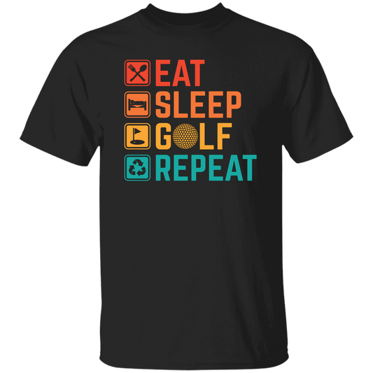 Eat Sleep Golf Repeat, Golfing, Golf, Retro Golf, Legendary Golf Unisex T-Shirt