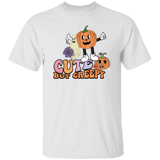 Cute But Creepy, Pumpkin And Ghost, Creepy Pumpkin Unisex T-Shirt