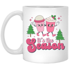 It's The Season, Tis The Season, Pink Christmas, Xmas Cup White Mug