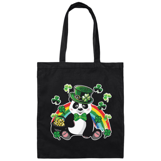 Panda Leprechaun, Saint Patricks Day, Shamrock Lover, Patrick Panda Canvas Tote Bag