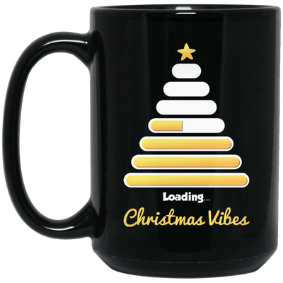 Christmas Tree, Golden Xmas Tree, Loading Xmas Tree, Merry Christmas, Trendy Chrismas Black Mug