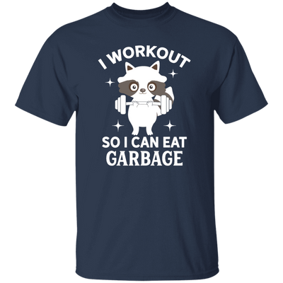 Funny Fitness Raccoon Workout, I Workout So I Can Eat Garbage Unisex T-Shirt