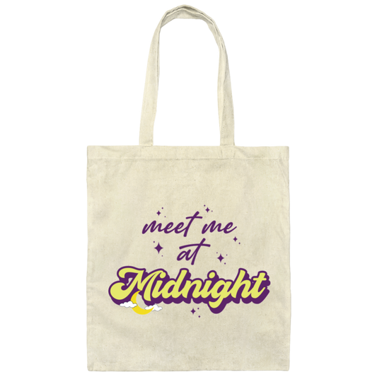 Meet Me At Midnight, Halloween Design, Happy Halloween Canvas Tote Bag