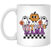 Witchy Mama, Pumpkin And Boos, Spooky Halloween White Mug