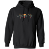 Badminton Heartbeat, Badminton Player Gift, Love Retro Badminton Pullover Hoodie