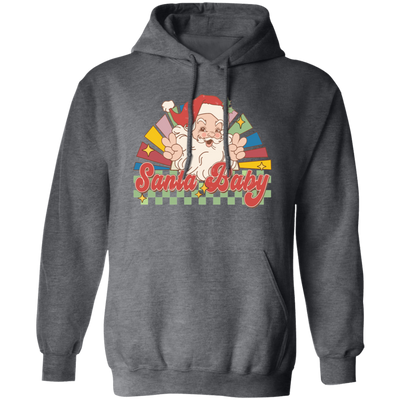 Santa Baby, Santa Claus, Merry Christmas, Groovy Christmas Pullover Hoodie