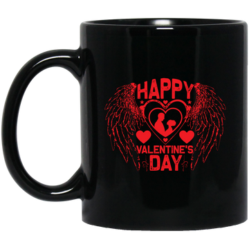 Happy Valentine's Day, Angle Swings, Evil Swings, Valentine's Day, Trendy Valentine Black Mug